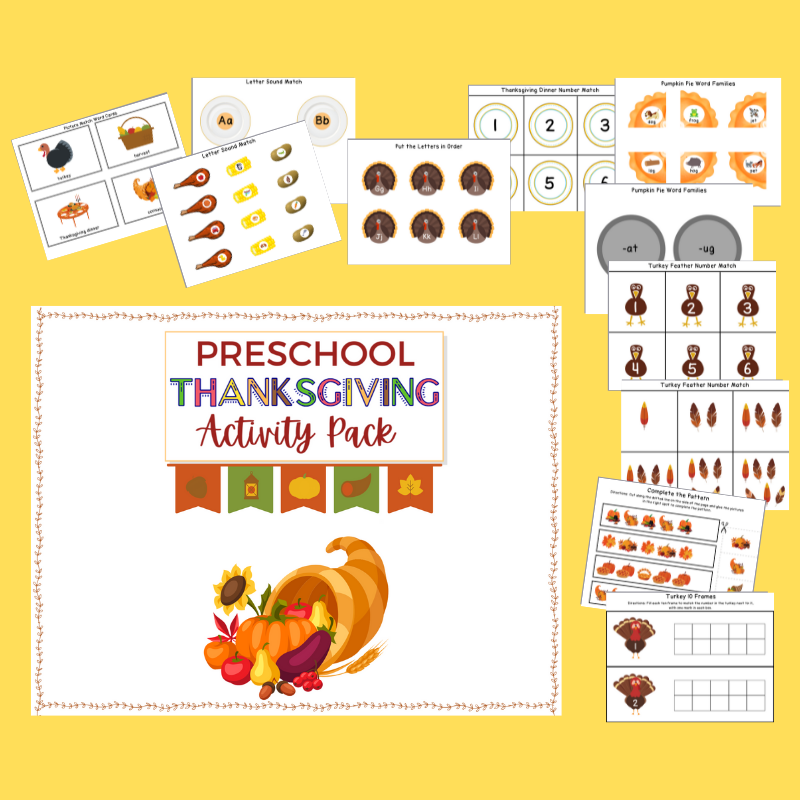 Preschool Thanksgiving Activity Pack