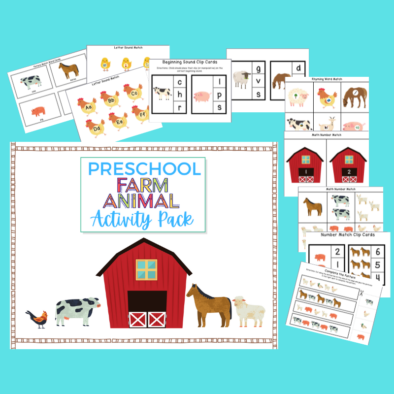 Farm Animal Activity Pack