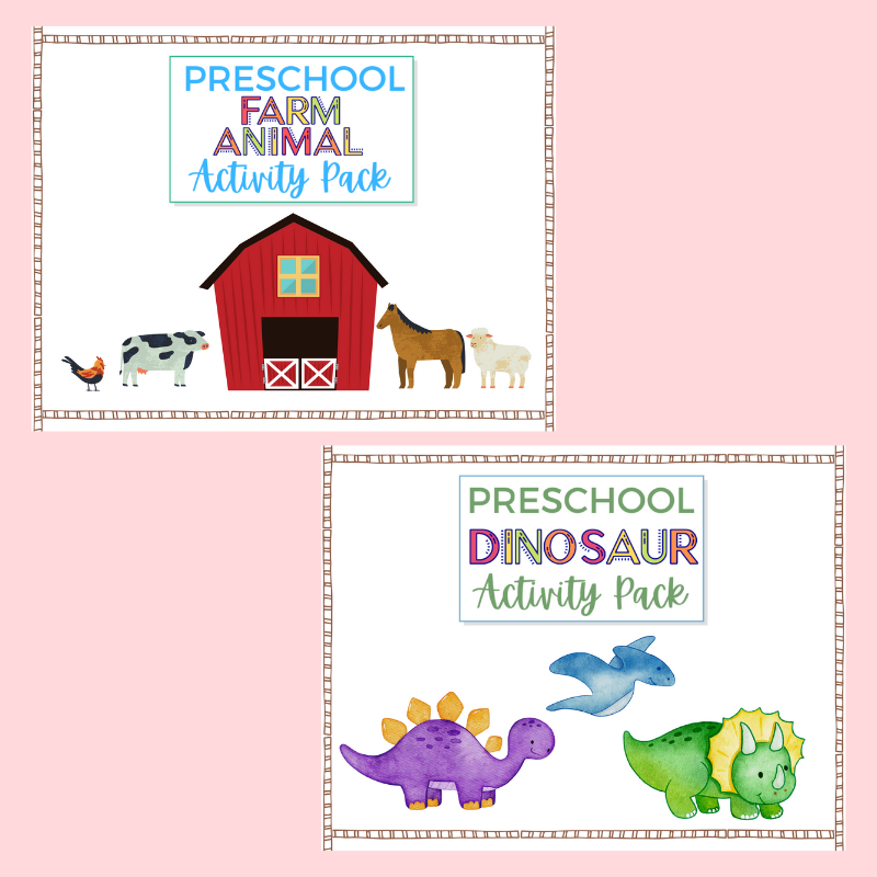 Dinosaur and Farm Animal Activity Pack Bundle
